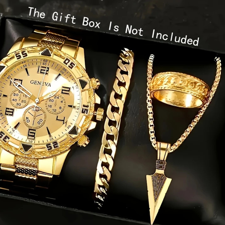 Men's Chronograph Quartz Watch with Steel Band
