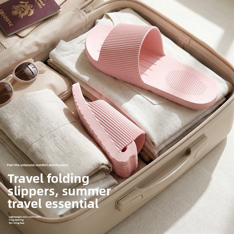 Portable folding travel slippers