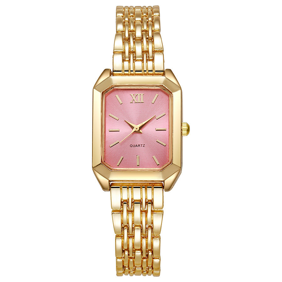 Women's Fashion Square Quartz Watch Stainless Steel Band