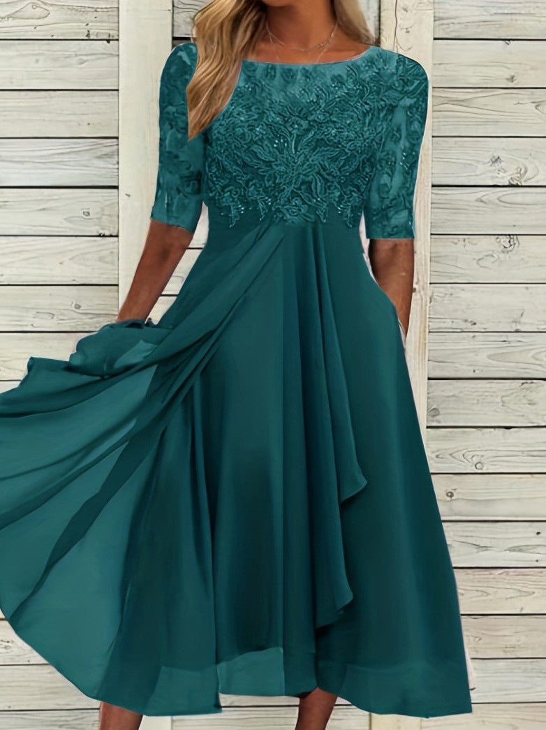 Elegant Chiffon Lace Evening Dress