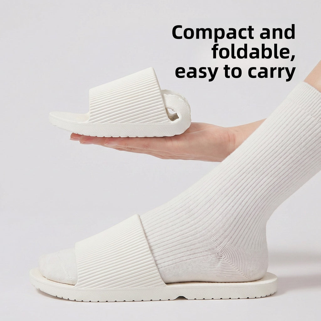 Portable folding travel slippers