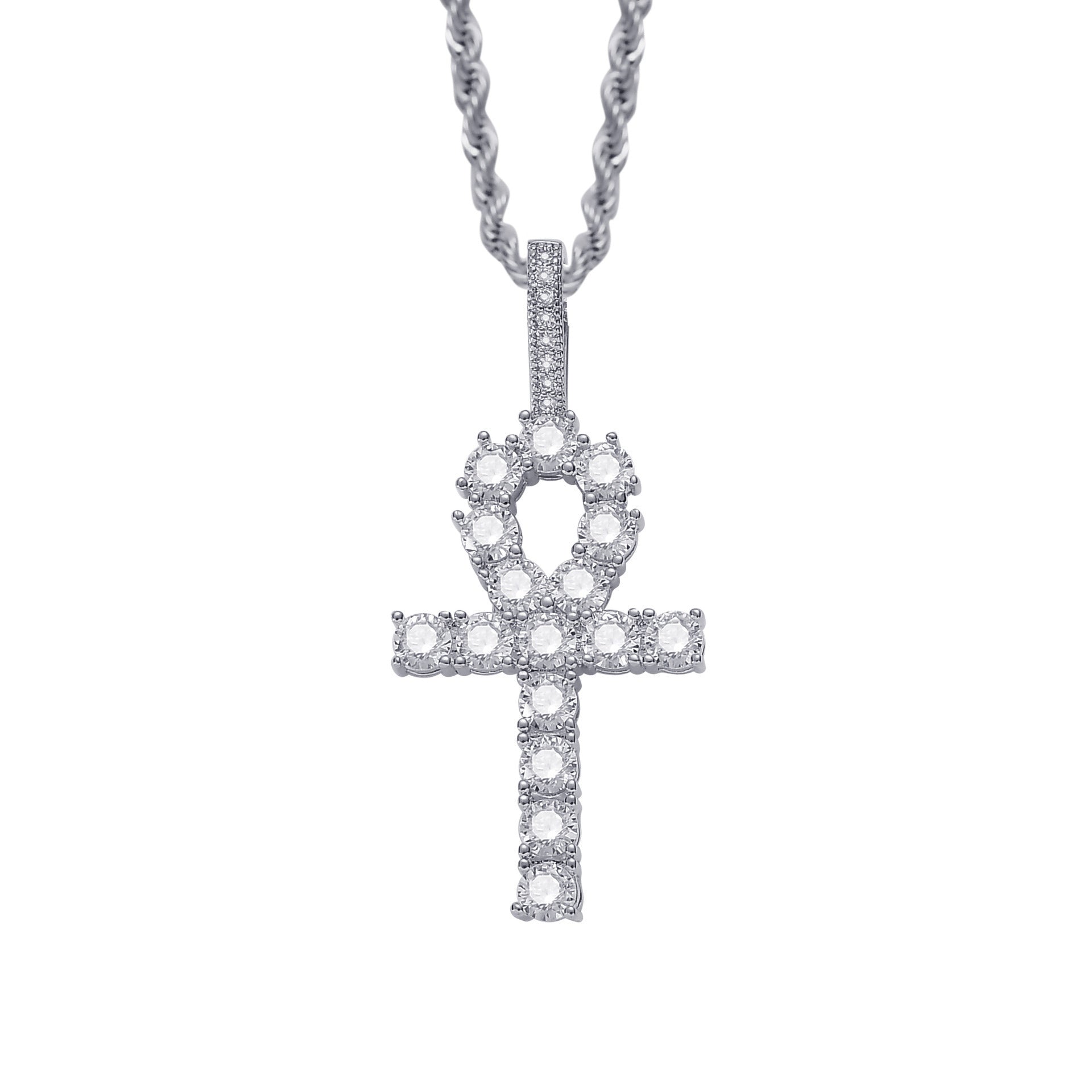 Men's zirconium cross pendant necklace