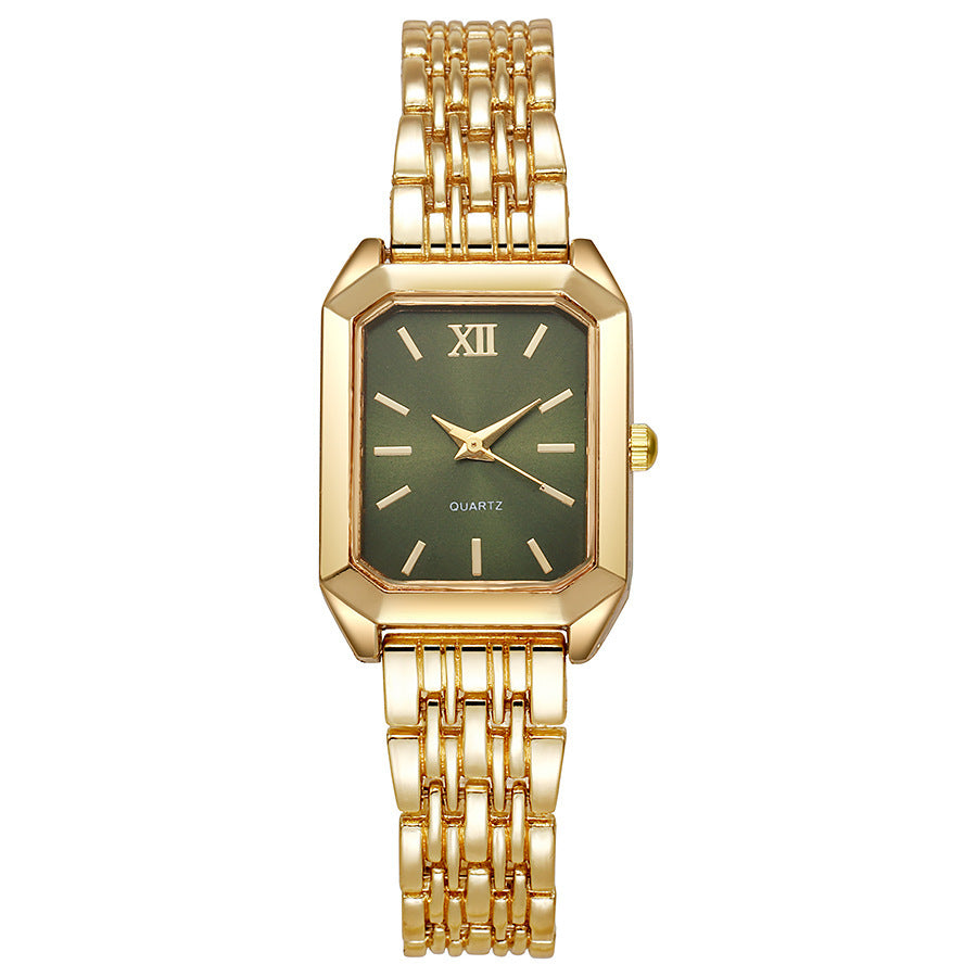 Women's Fashion Square Quartz Watch Stainless Steel Band