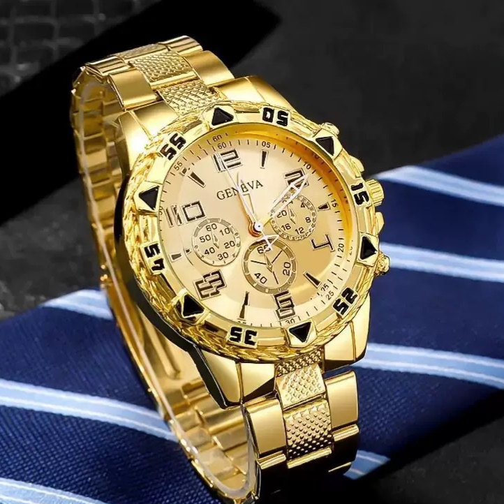 Men's Chronograph Quartz Watch with Steel Band