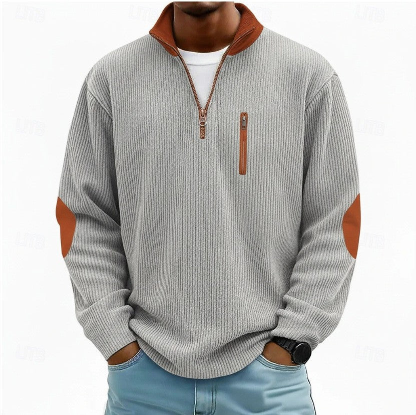 Autumn Half-Zip Men's Long-Sleeve Sweatshirt