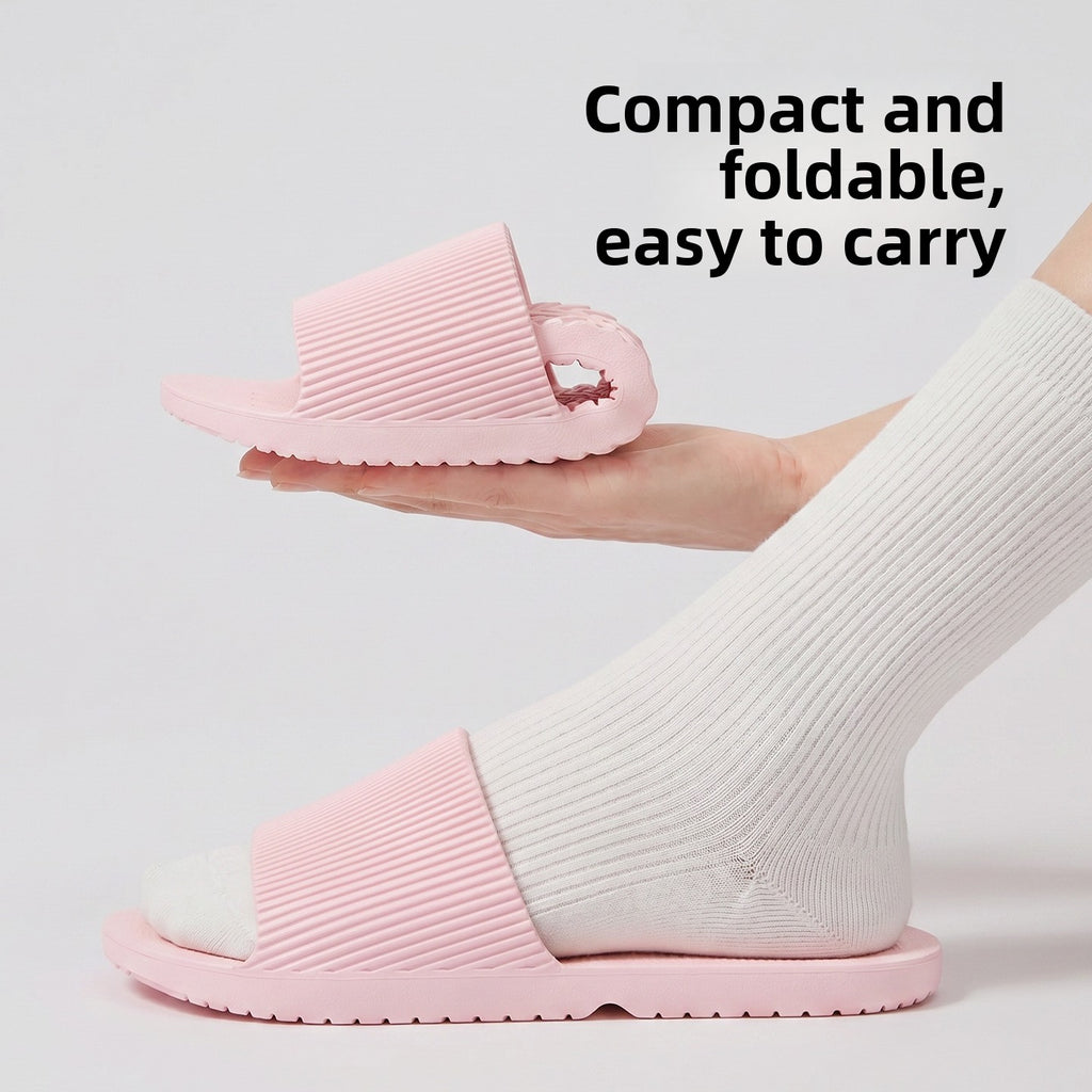 Portable folding travel slippers