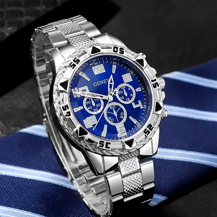 Men's Chronograph Quartz Watch with Steel Band