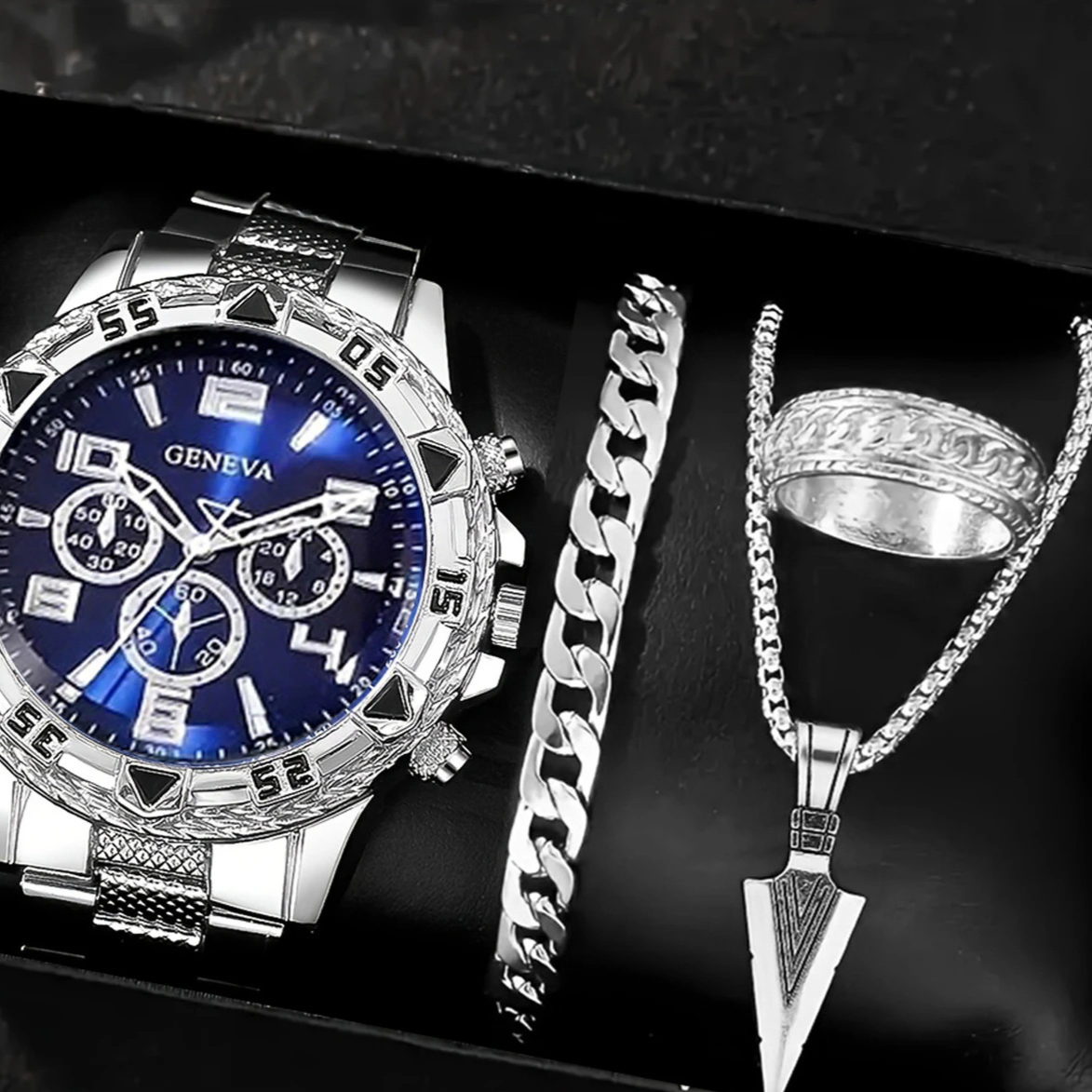 Men's Chronograph Quartz Watch with Steel Band