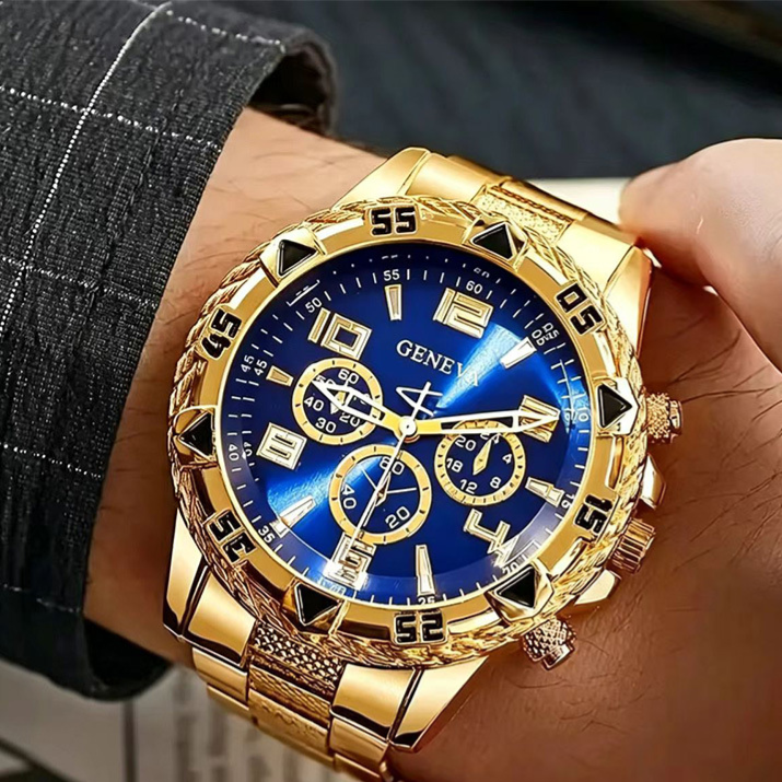 Men's Chronograph Quartz Watch with Steel Band