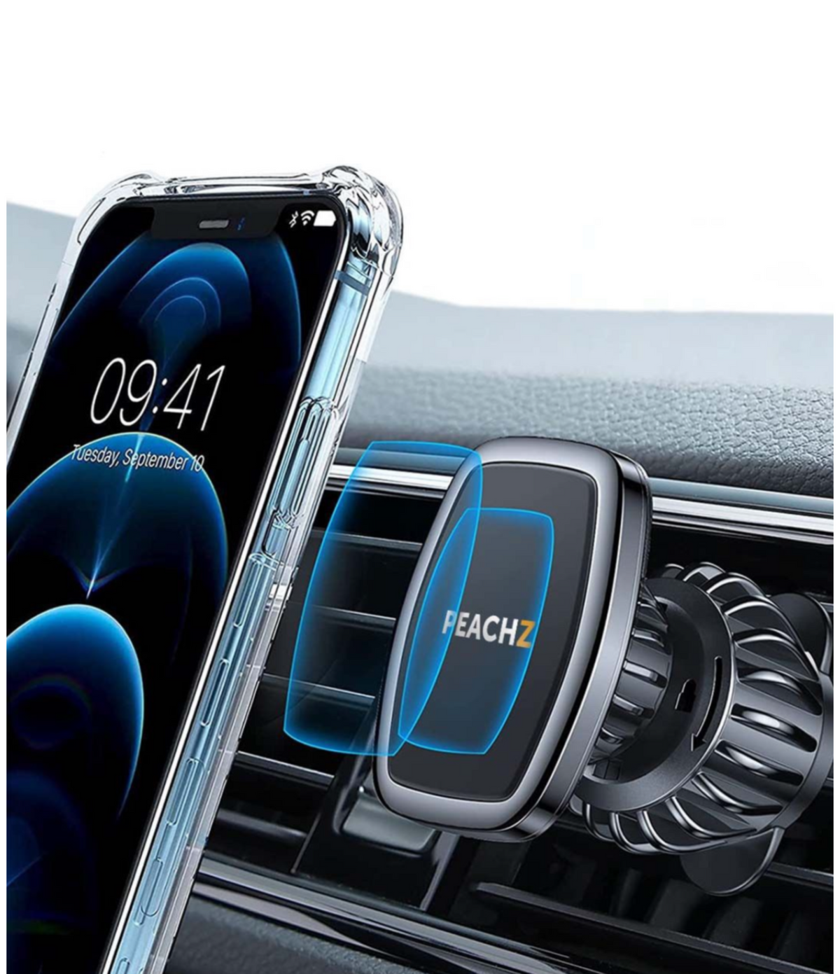 PEACHZ Magnetic Car Phone Mount – Vent Clip Design