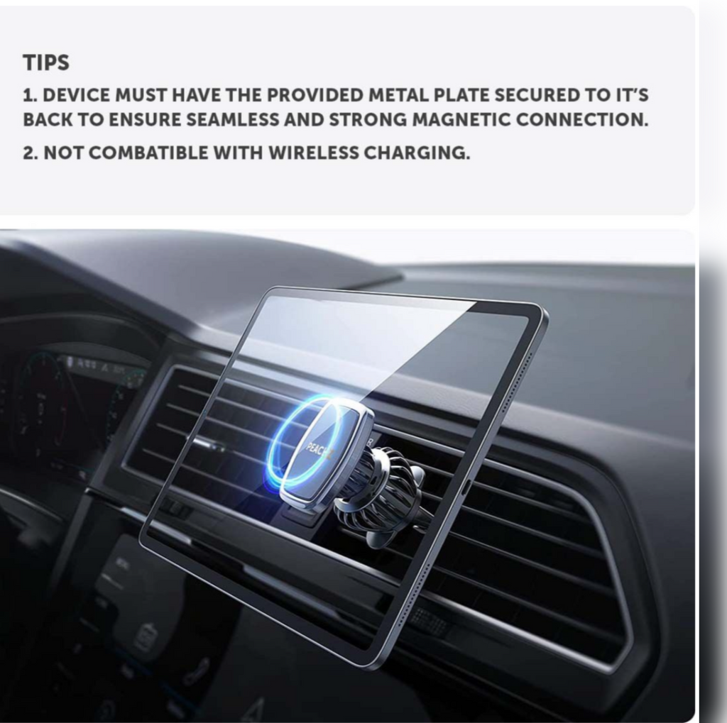 PEACHZ Magnetic Car Phone Mount – Vent Clip Design