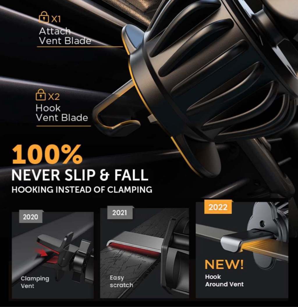 PEACHZ Magnetic Car Phone Mount – Vent Clip Design