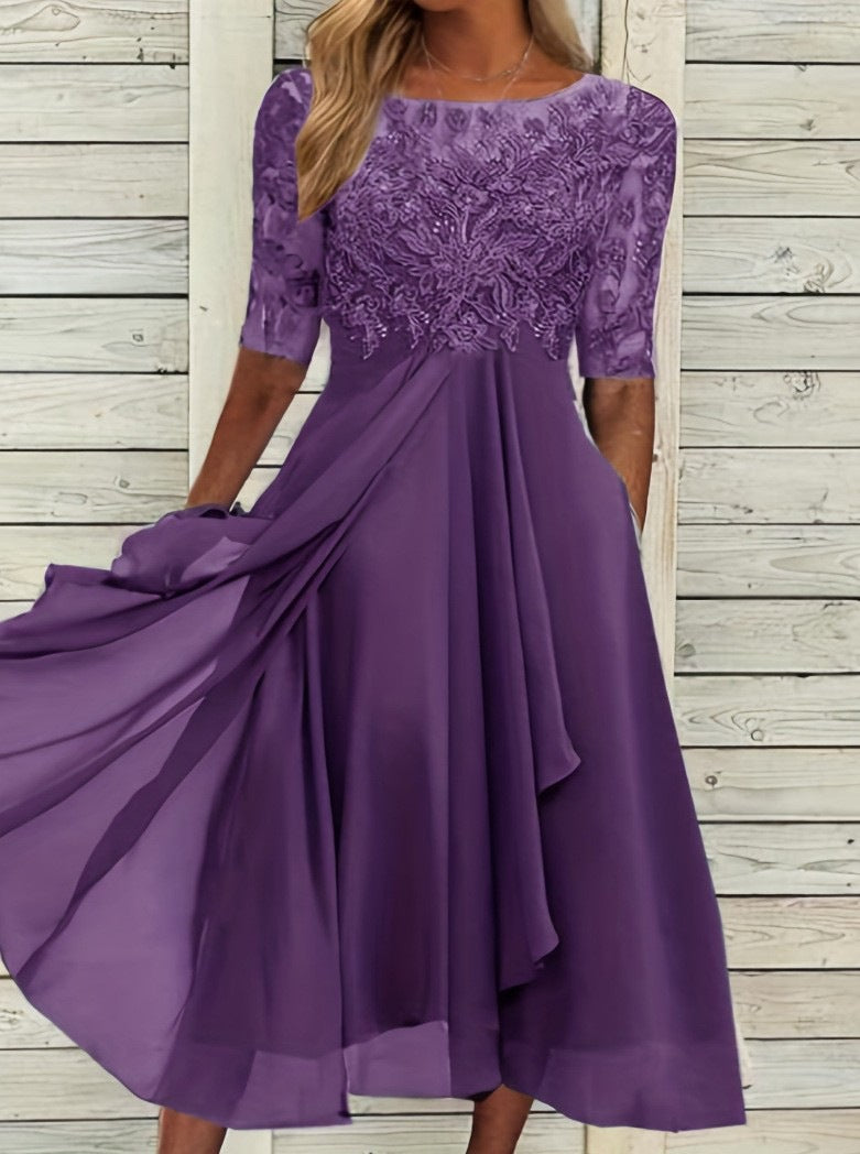 Elegant Chiffon Lace Evening Dress