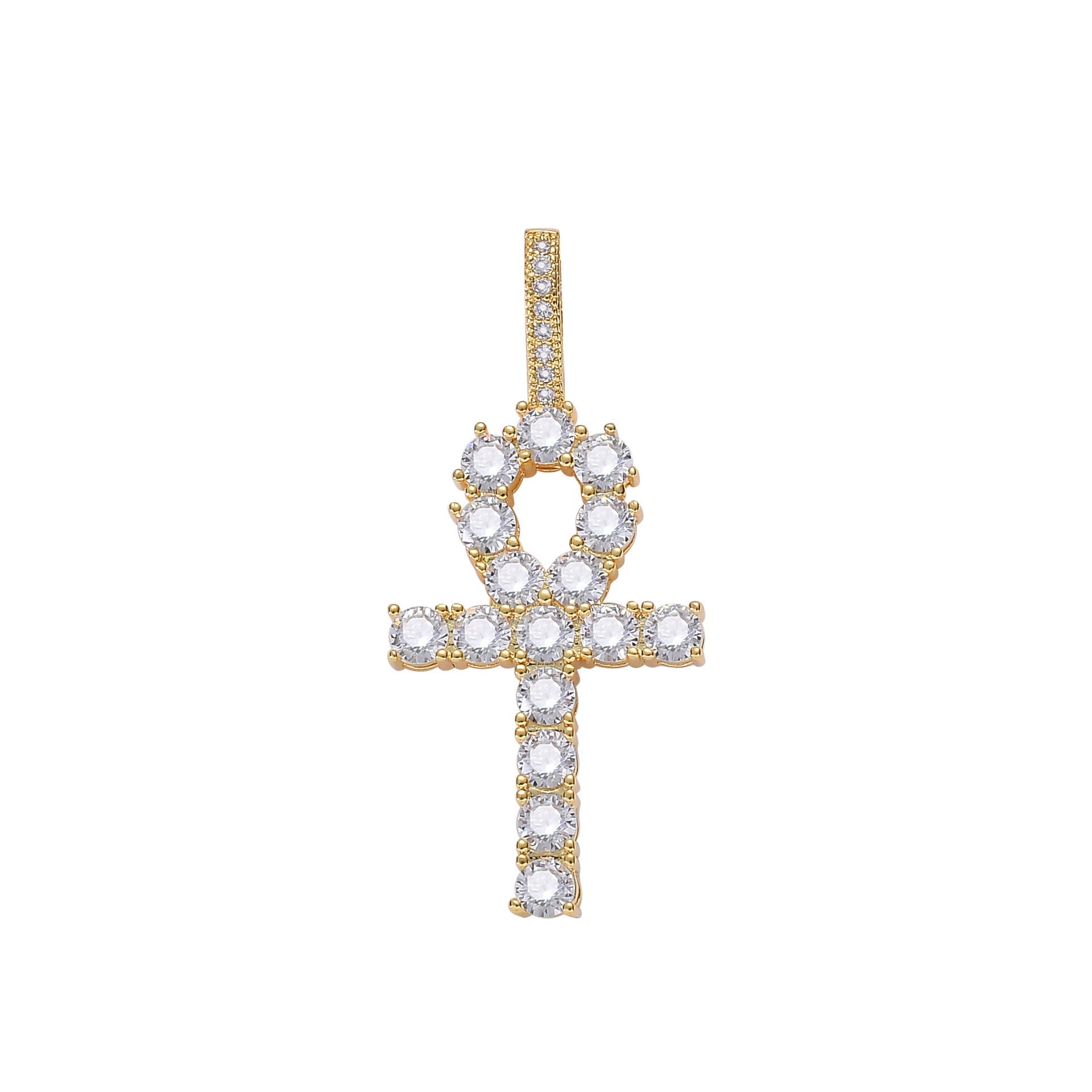Men's zirconium cross pendant necklace