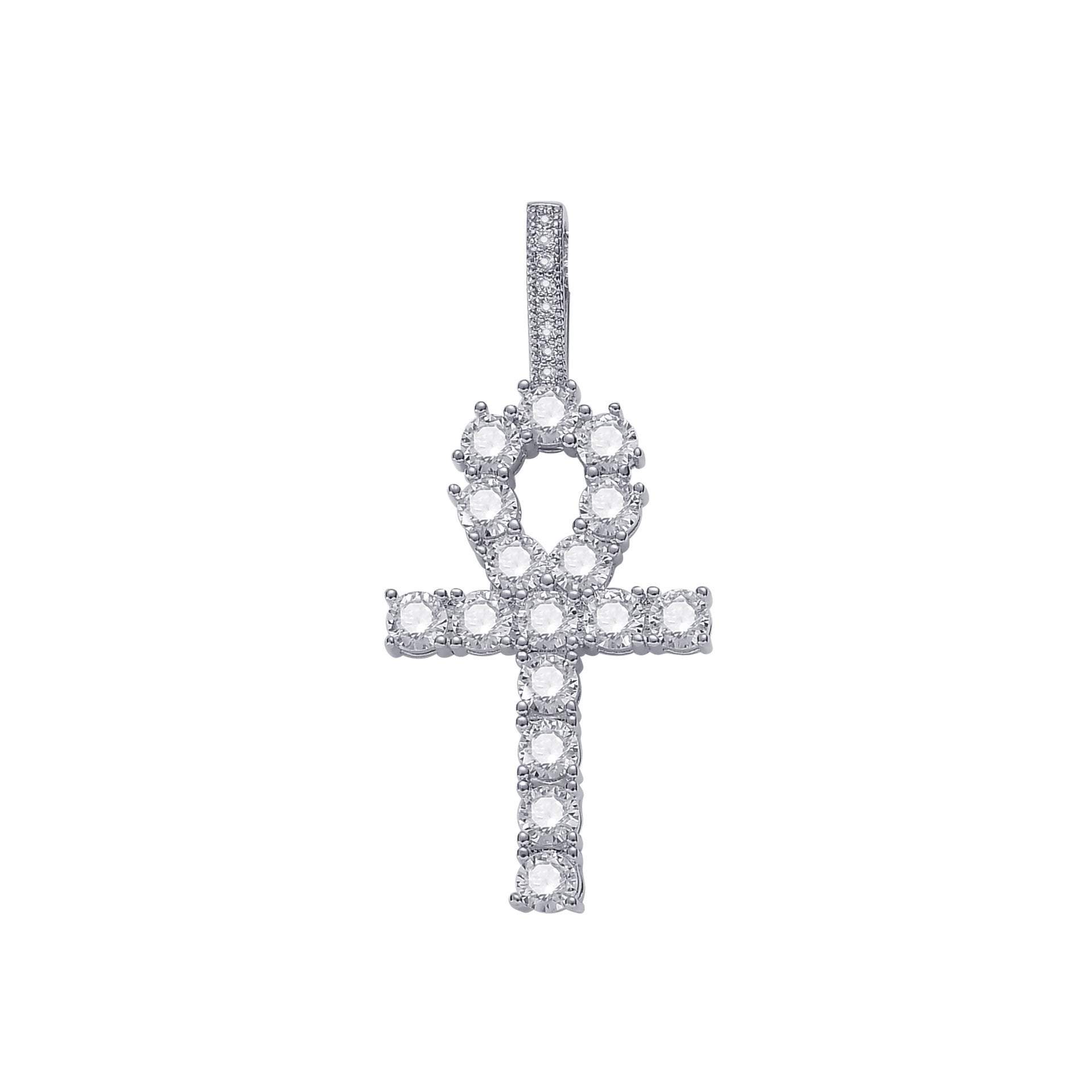 Men's zirconium cross pendant necklace