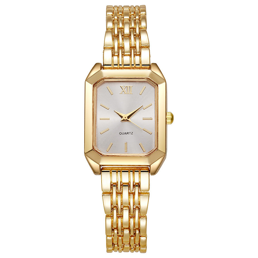 Women's Fashion Square Quartz Watch Stainless Steel Band