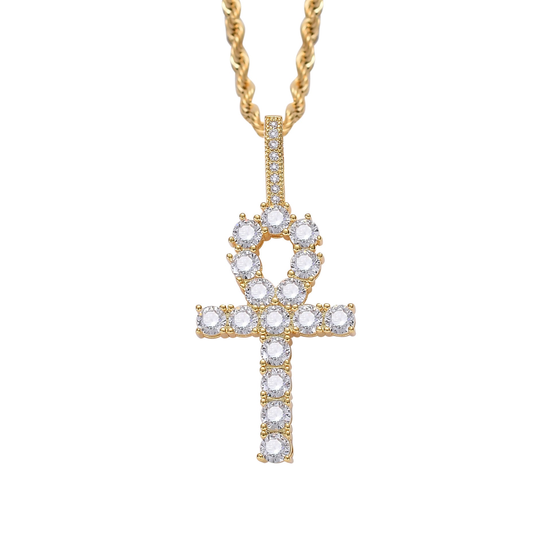 Men's zirconium cross pendant necklace
