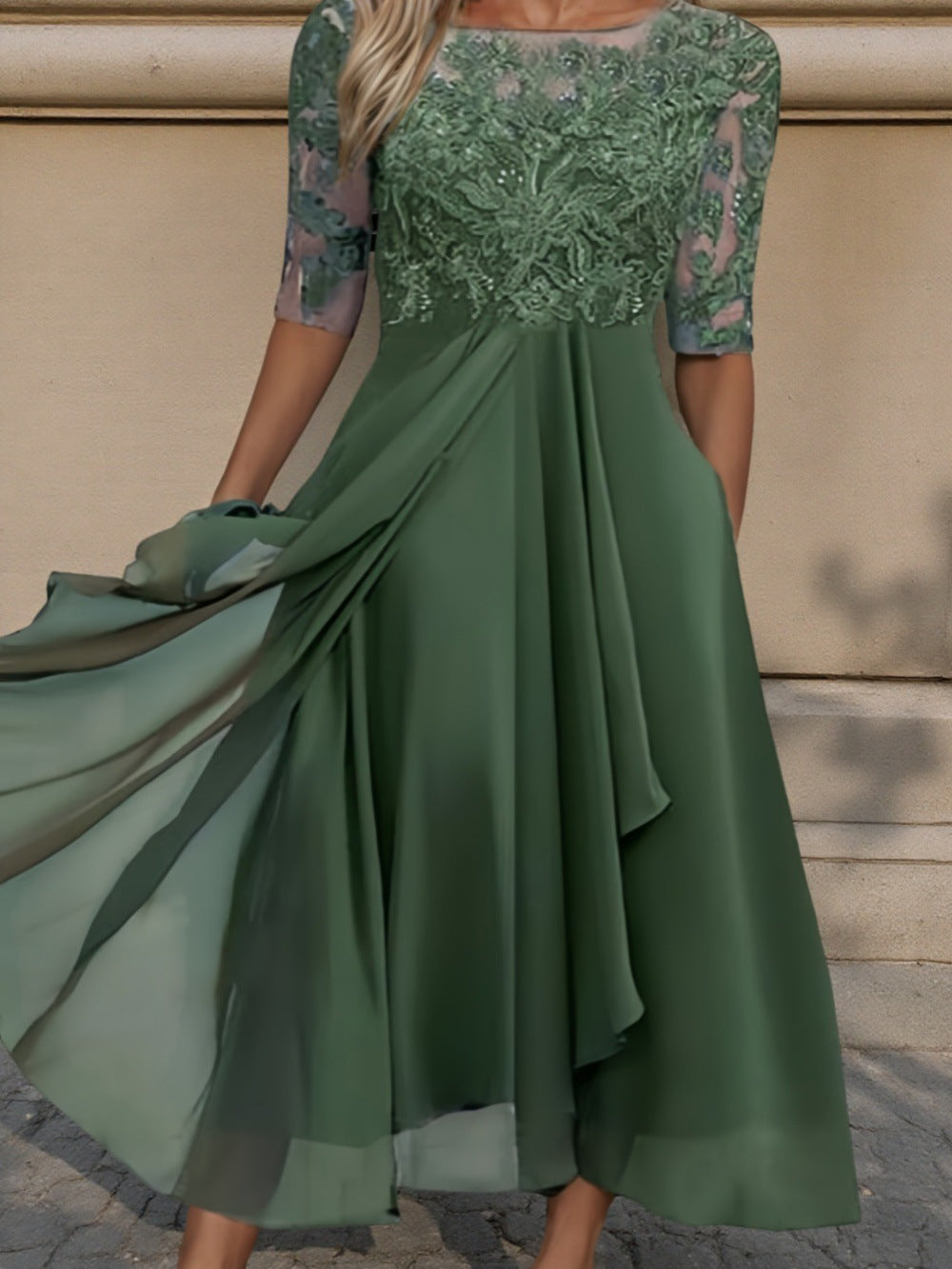 Elegant Chiffon Lace Evening Dress