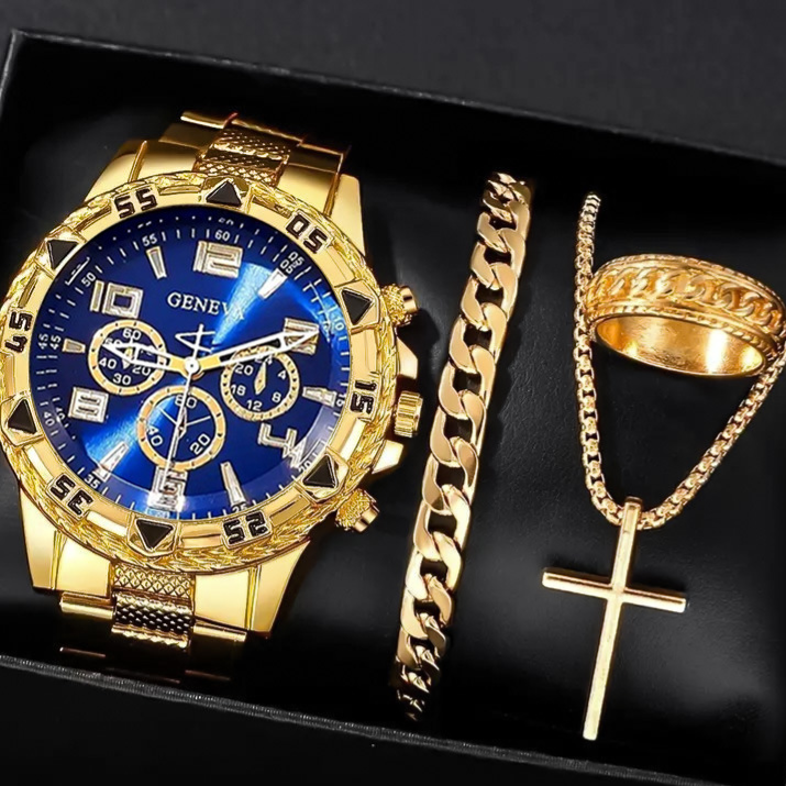 Men's Chronograph Quartz Watch with Steel Band