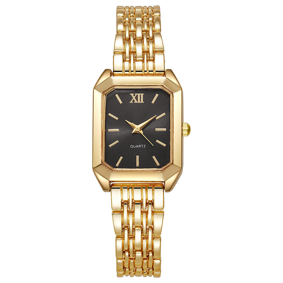 Women's Fashion Square Quartz Watch Stainless Steel Band