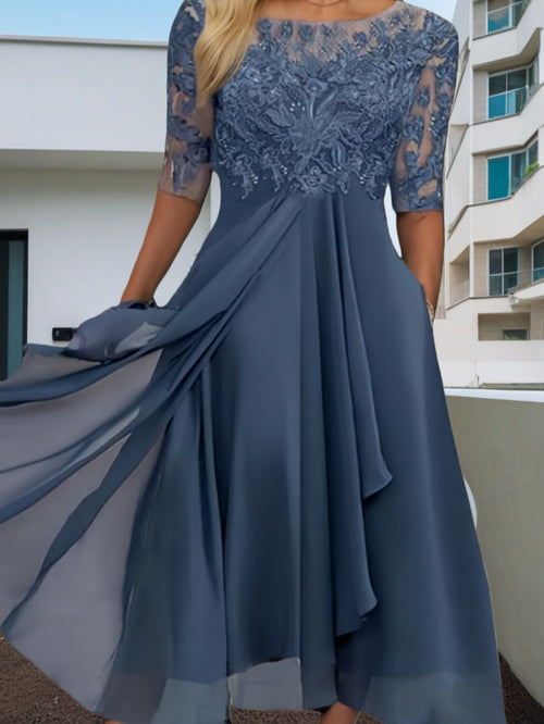 Elegant Chiffon Lace Evening Dress