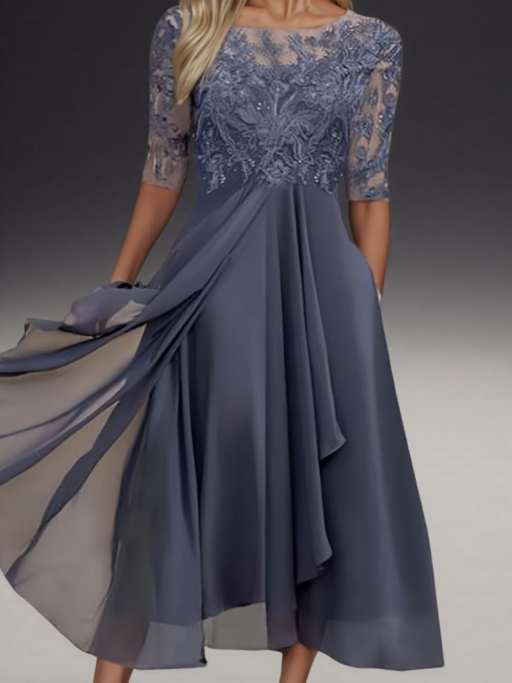 Elegant Chiffon Lace Evening Dress
