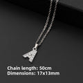 Stainless Steel Letter Necklace with Diamond Pendant