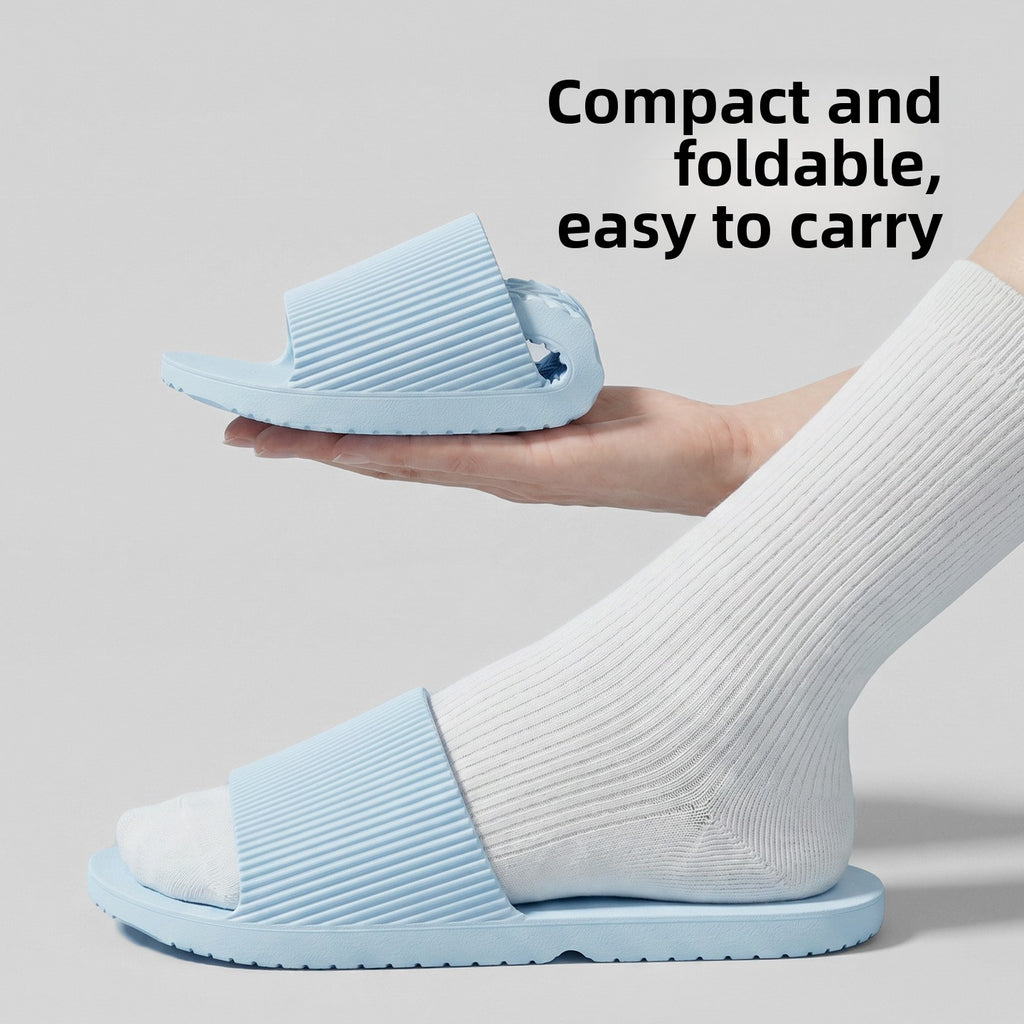Portable folding travel slippers