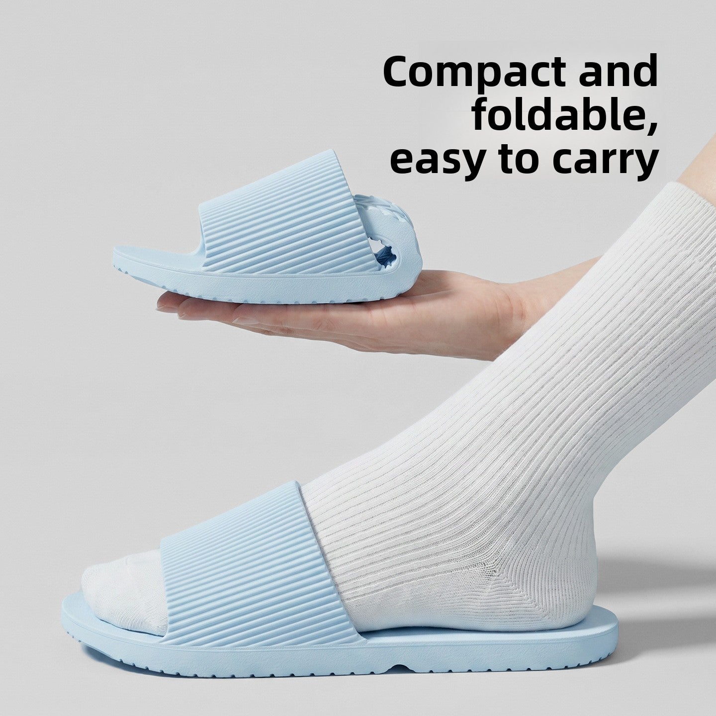 Portable folding travel slippers