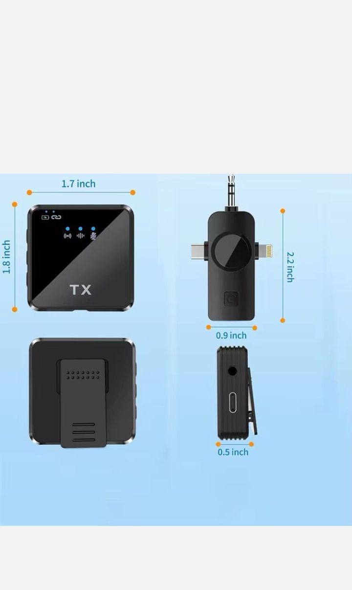 Dual Wireless Lavalier Microphones (GC) — For iPhone, Camera & Android Devices