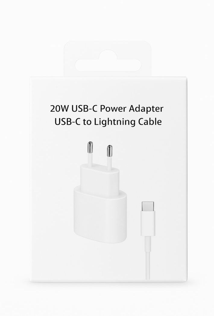 20W Fast Charger for iPhone (USB‑C to Lightning Cable)