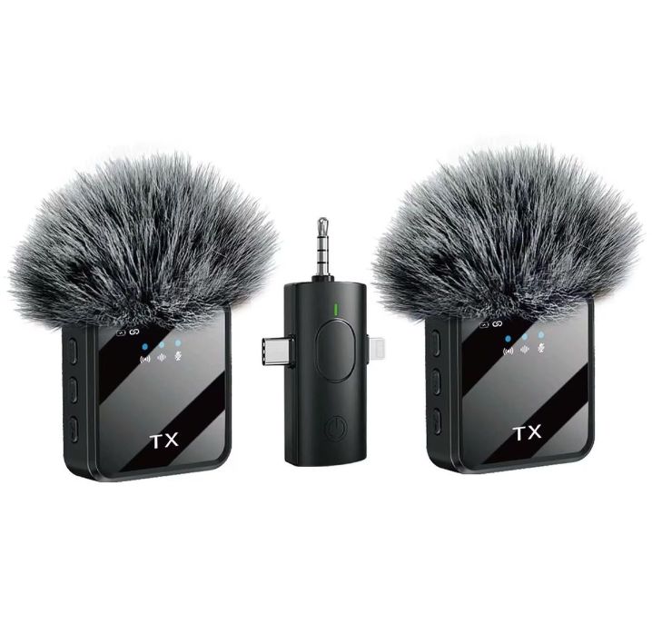 Dual Wireless Lavalier Microphones (GC) — For iPhone, Camera & Android Devices