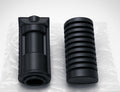 Heavy‑Duty Black Cylindrical Components – Smooth & Ribbed Design