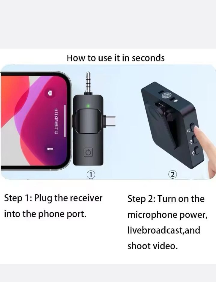 Dual Wireless Lavalier Microphones (GC) — For iPhone, Camera & Android Devices