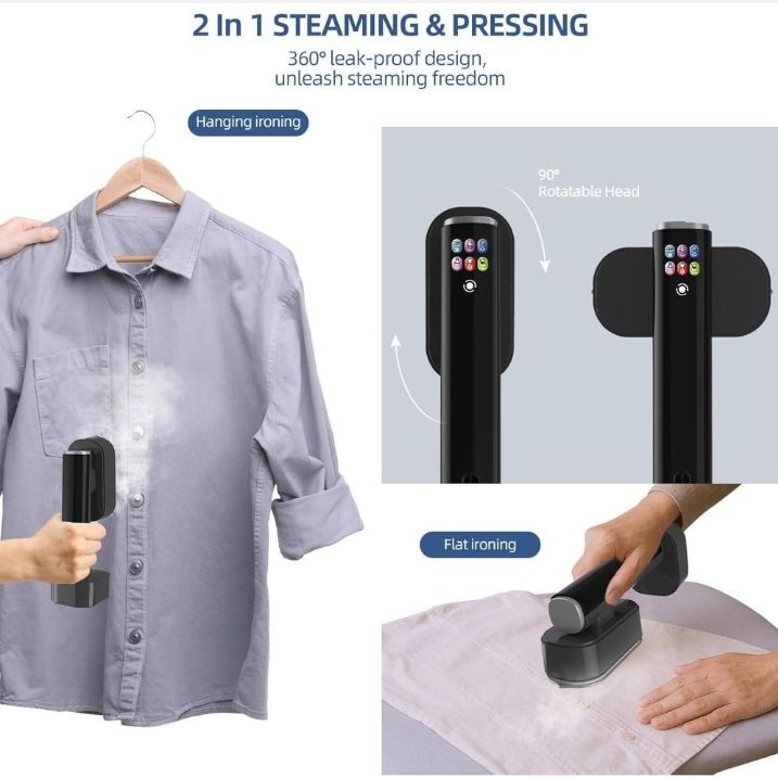 Advanced 2‑in‑1 Portable Handheld Clothes Steamer & Iron with LED Display