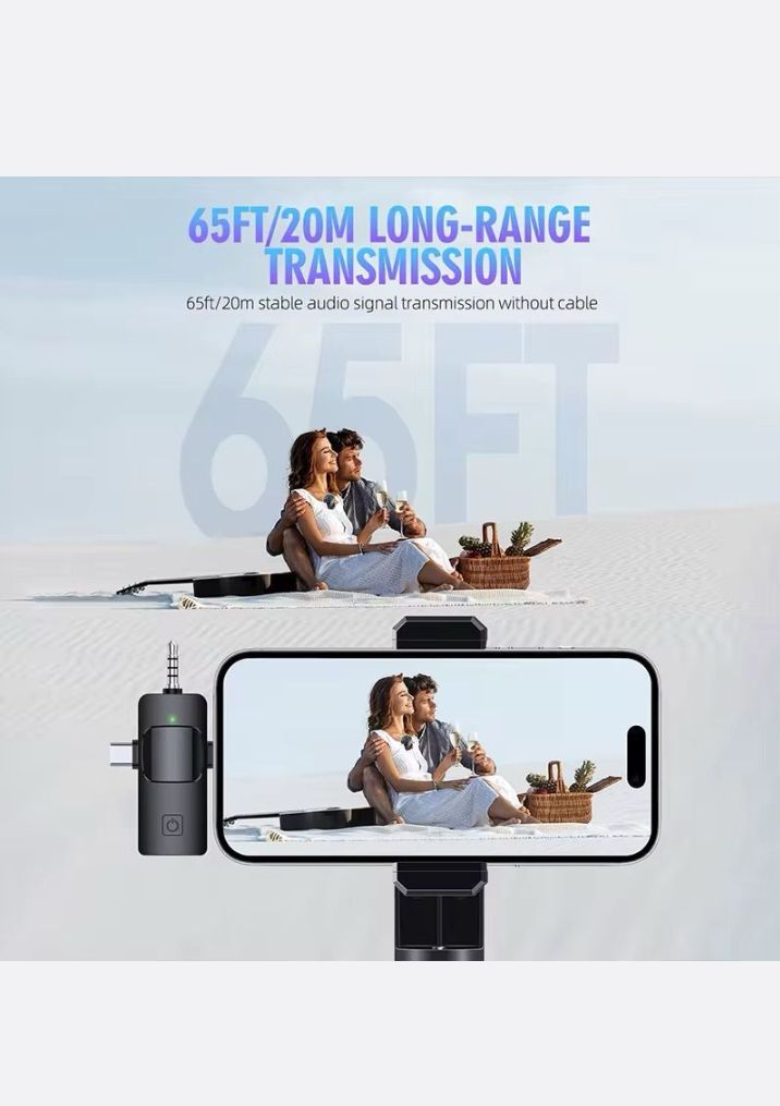 Dual Wireless Lavalier Microphones (GC) — For iPhone, Camera & Android Devices