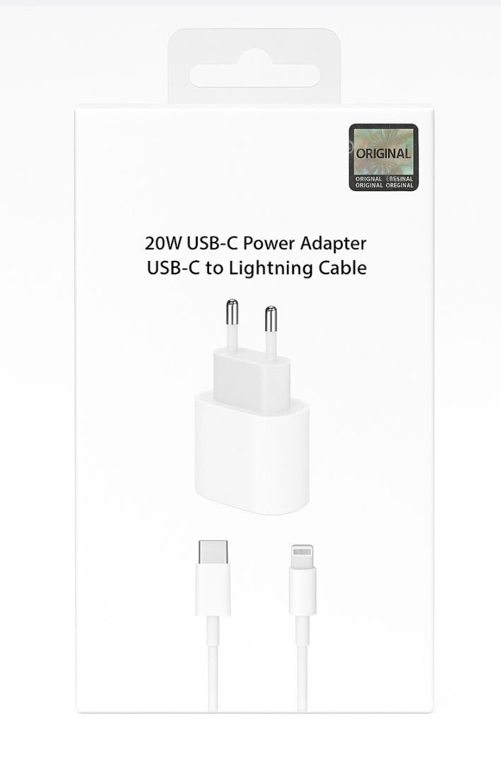 20W Fast Charger for iPhone (USB‑C to Lightning Cable)
