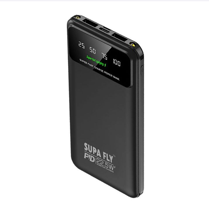 Supa Fly 10 000 mAh Fast Charge Powerbank | 22.5 W Dual Device | Black